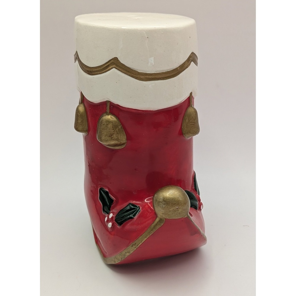 VTG Christmas Santa Elf Boot Salt & Pepper‎ 1960's Japan Mid Century Napco 4.5" - Picture 7 of 16